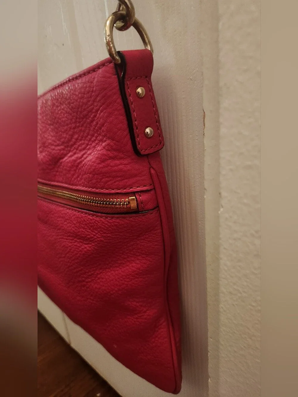 Kate Spade Pink Pebbled Leather Chain-Accent Crossbody Great Condition!!